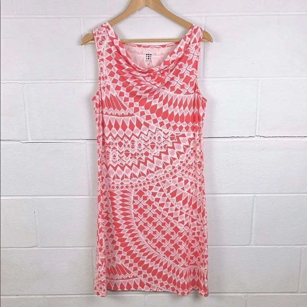 Title Nine women’s coral breezy sleeveless cowl neck summer mini dress